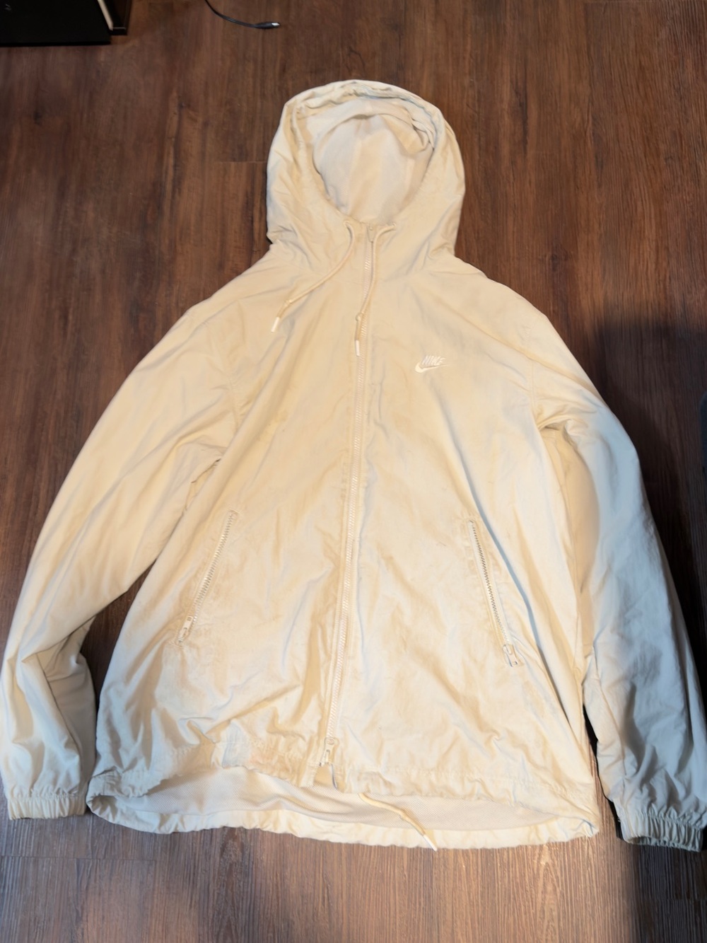 Nike Cream Hooded Full-Zip Windbreaker Jacket